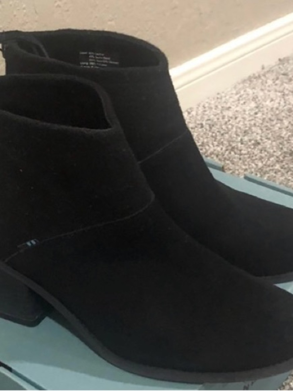 Toms Black Suede Ankle Booties sz 9